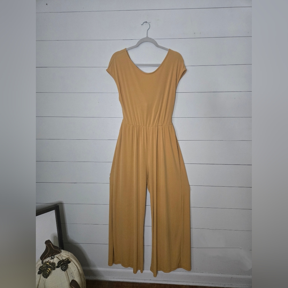 Free People Mustard Yellow Wideleg Jumpsuit Size XS